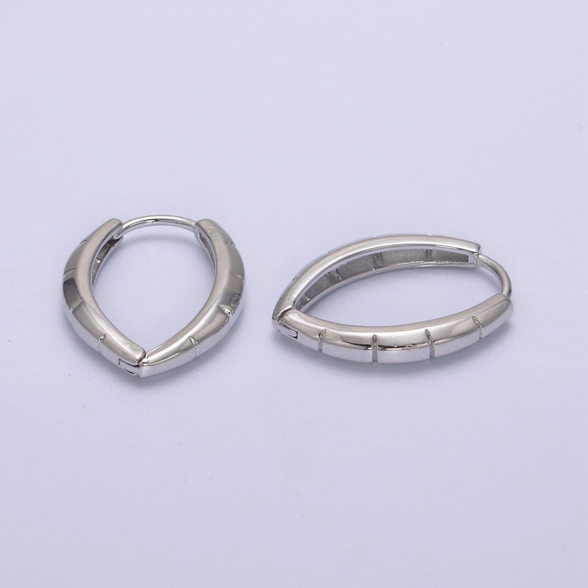 18K Gold Filled V Shaped Huggie Earrings For Wholesale Jewelry Supplies & Earring Findings T-274