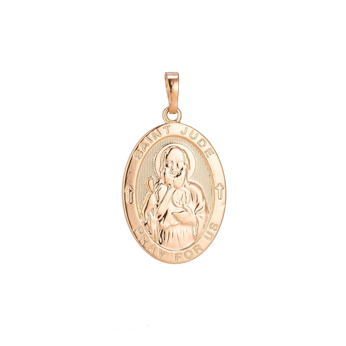 18K Gold Filled / White Gold Saint Jude Medal Pendant for Hope & Impossible Cause Religious Amulet charm for Necklace Jewelry Making H-282