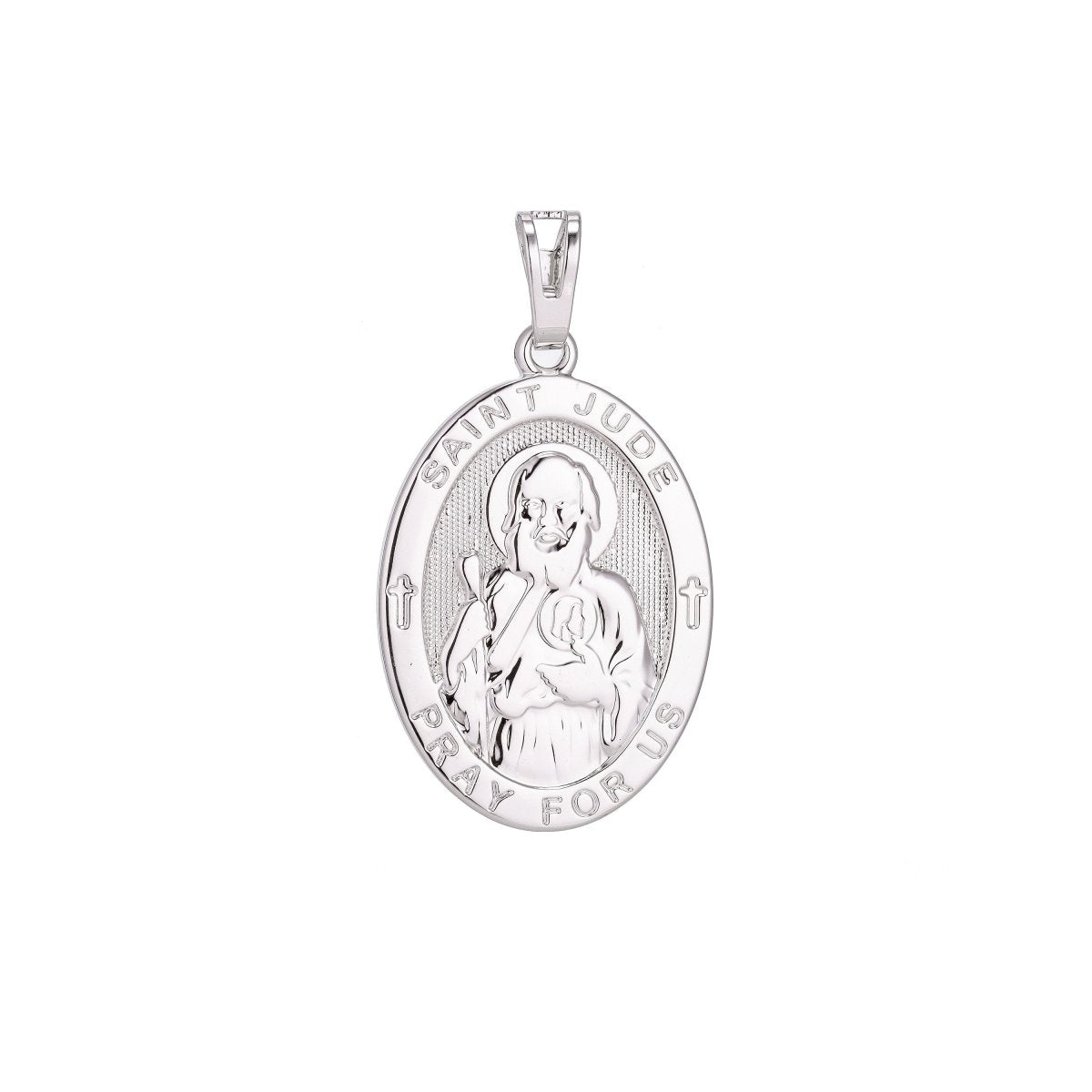 18K Gold Filled / White Gold Saint Jude Medal Pendant for Hope & Impossible Cause Religious Amulet charm for Necklace Jewelry Making H-282