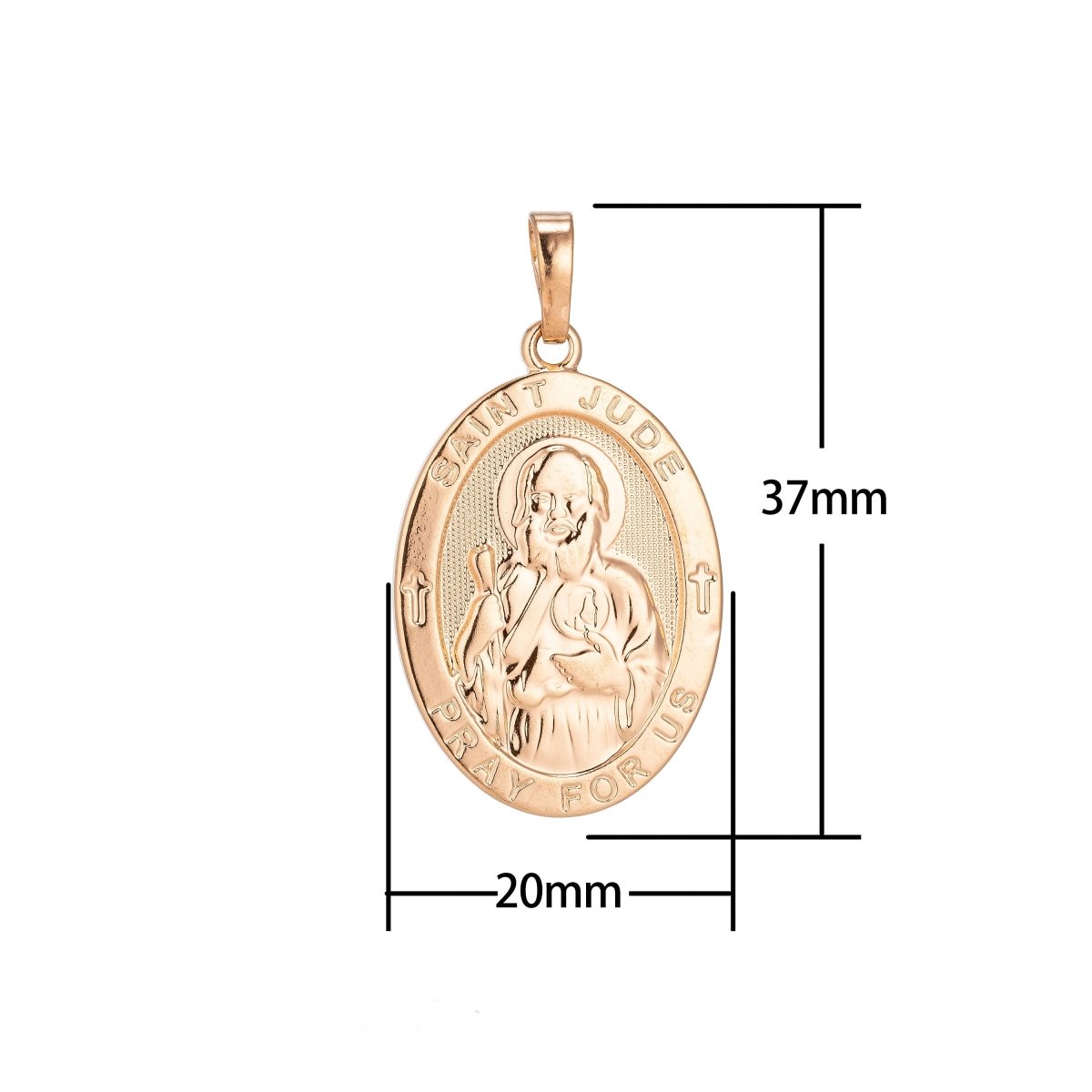 18K Gold Filled / White Gold Saint Jude Medal Pendant for Hope & Impossible Cause Religious Amulet charm for Necklace Jewelry Making H-282