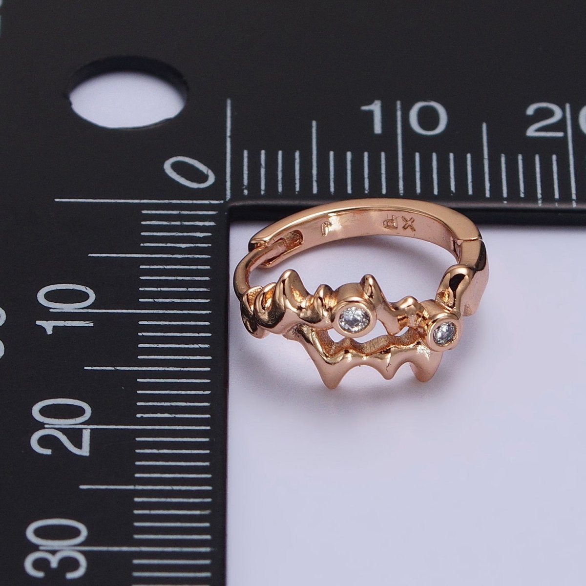 18K Gold Filled ZigZag Charm Hoops Earring Lever Back earring AB1072 - DLUXCA