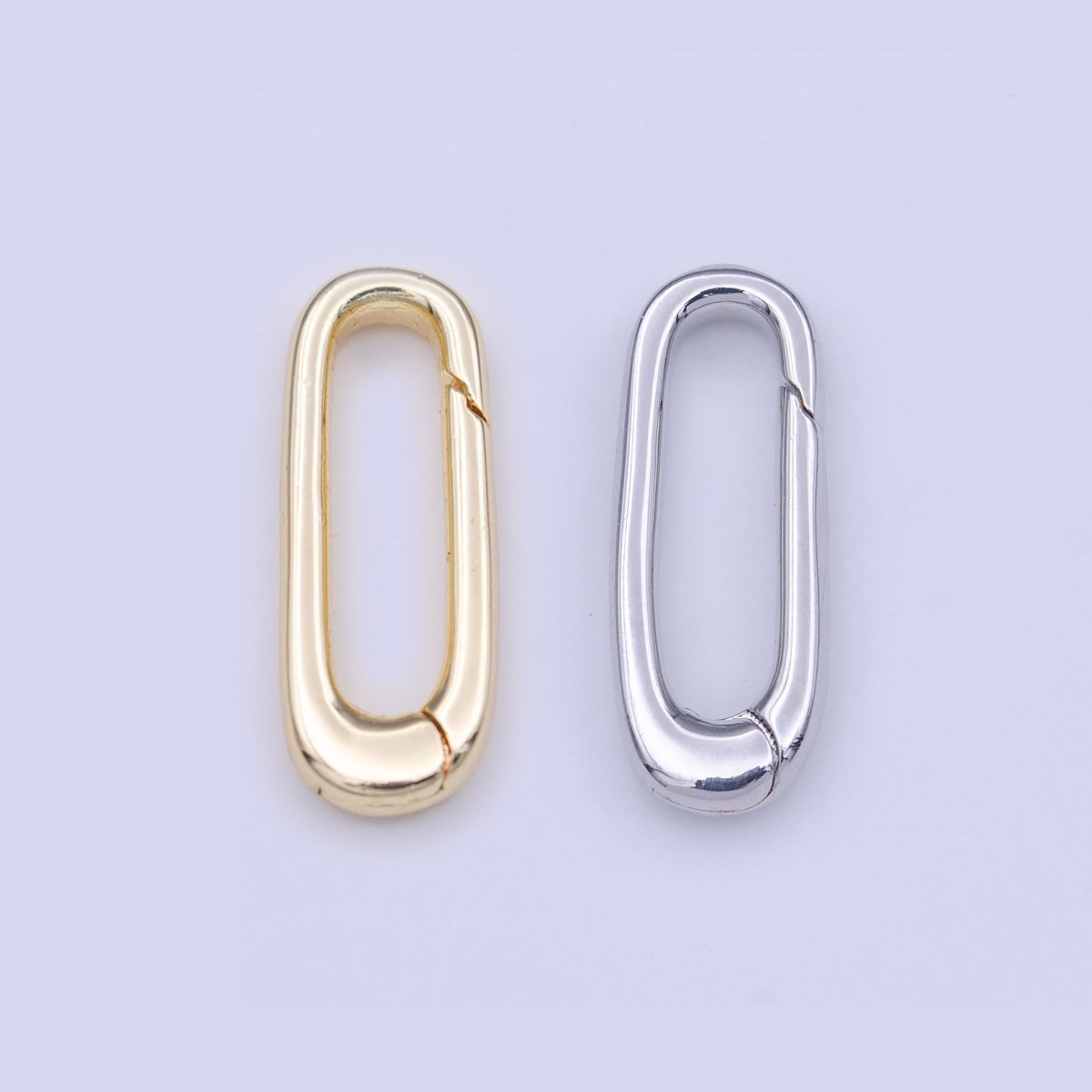 18mm Thin Oblong Oval Jewelry Supply in Gold & Silver | K-242, K-280