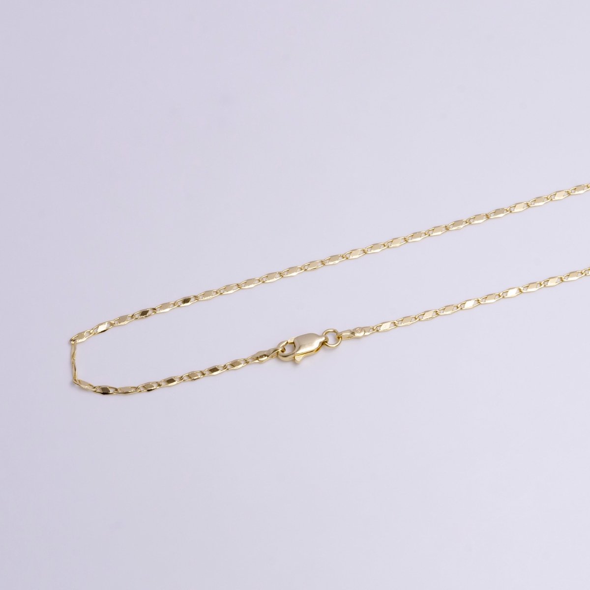 1.8mm Unique Mariner Tilt 18 Inch Layering Chain Necklace | WA-1901 Clearance Pricing - DLUXCA