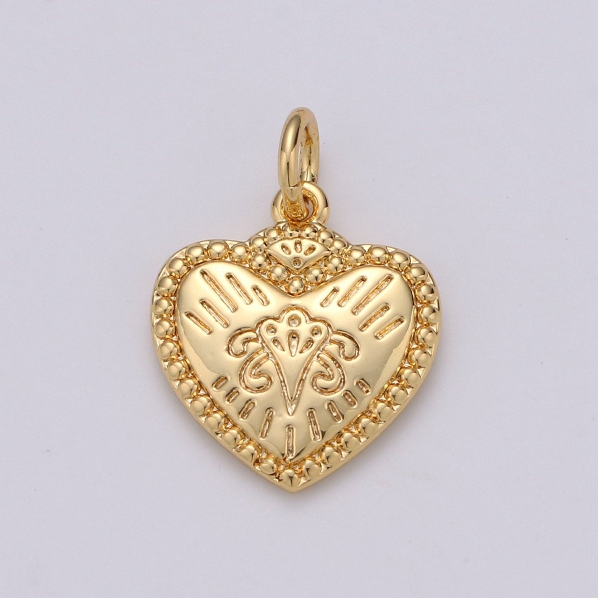 18X13mm 24k Gold Filled Heart Charms, Love Pendant, Dainty Silver Happy Heart Charm for Boho Bohemian Bracelet Earring Necklace supply D-413 D-414