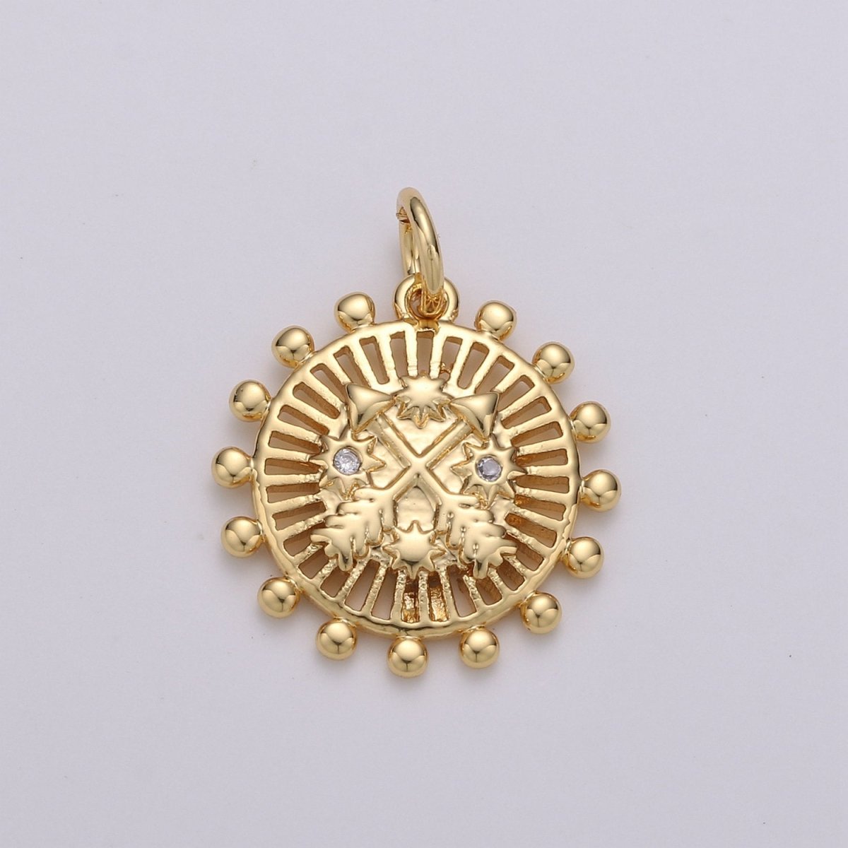 18x15mm 24k Gold Filled Coin Medallion, Arrow Charms, Round Pendant Silver Medallion for Bracelet Earring Necklace Making D-357 D-358