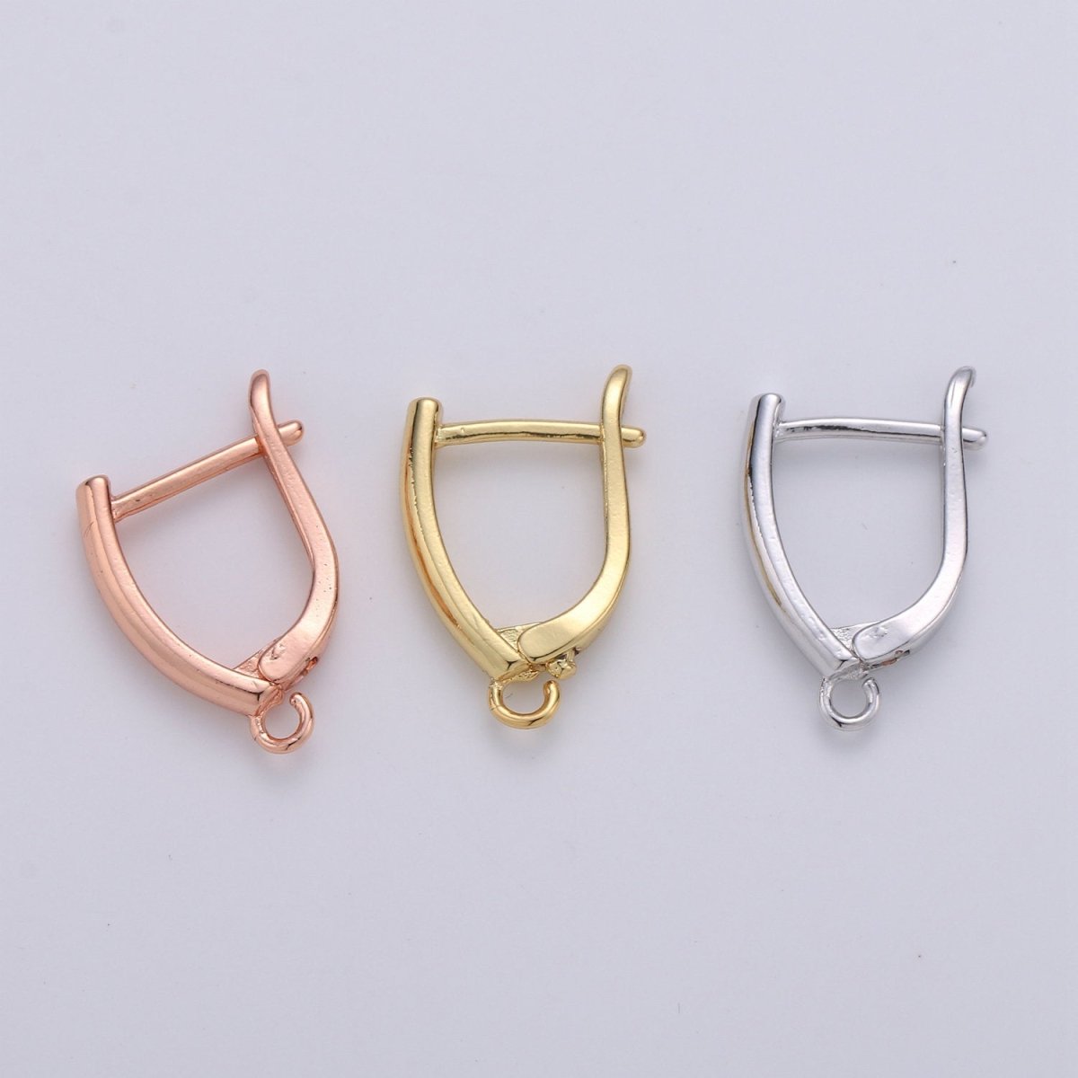 19x13mm 1 pair Gold Huggie Earring one touch w/ open link 14K gold Filled Earring Nickel and Lead free, Lever back earring making Supply K-681 K-683