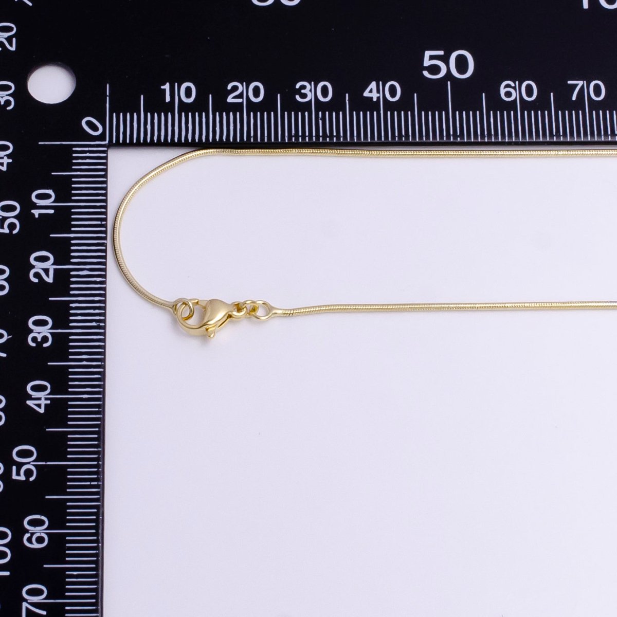 1mm Dainty Snake Omega 17.5 Inch Layering Chain Necklace w. Lobster Clasps | WA-1898 Clearance Pricing - DLUXCA