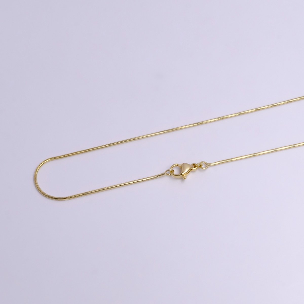 1mm Dainty Snake Omega 17.5 Inch Layering Chain Necklace w. Lobster Clasps | WA-1898 Clearance Pricing - DLUXCA