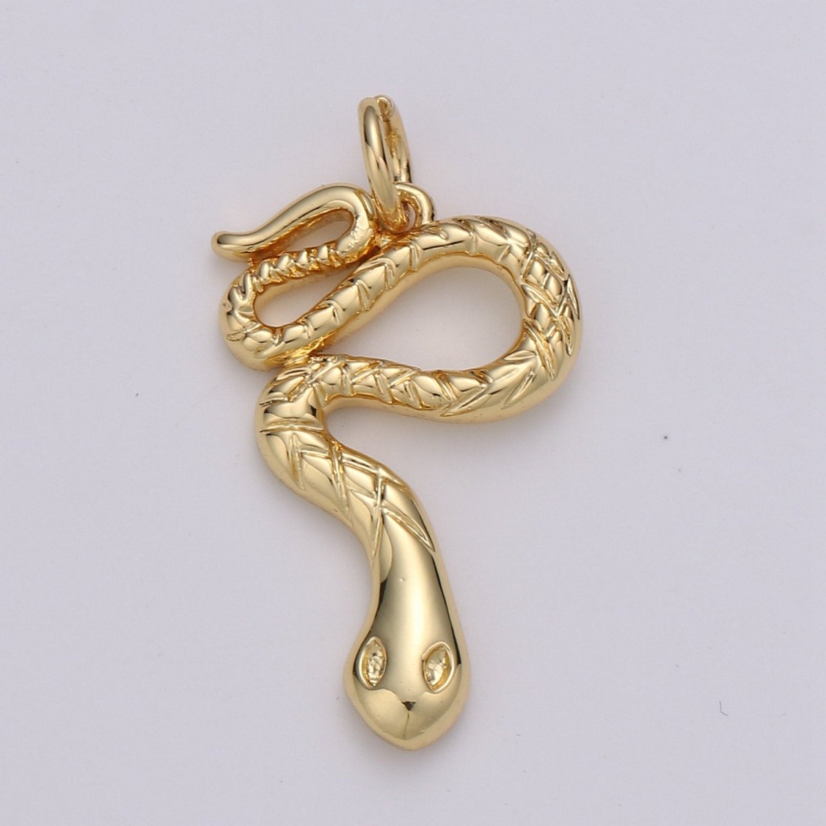 1pc 14k Gold Filled Snake Charm, Gold Snake Pendant Charm, Gold Filled Charm, For Serpent Animal Venom DIY Jewelry, D-411 - DLUXCA