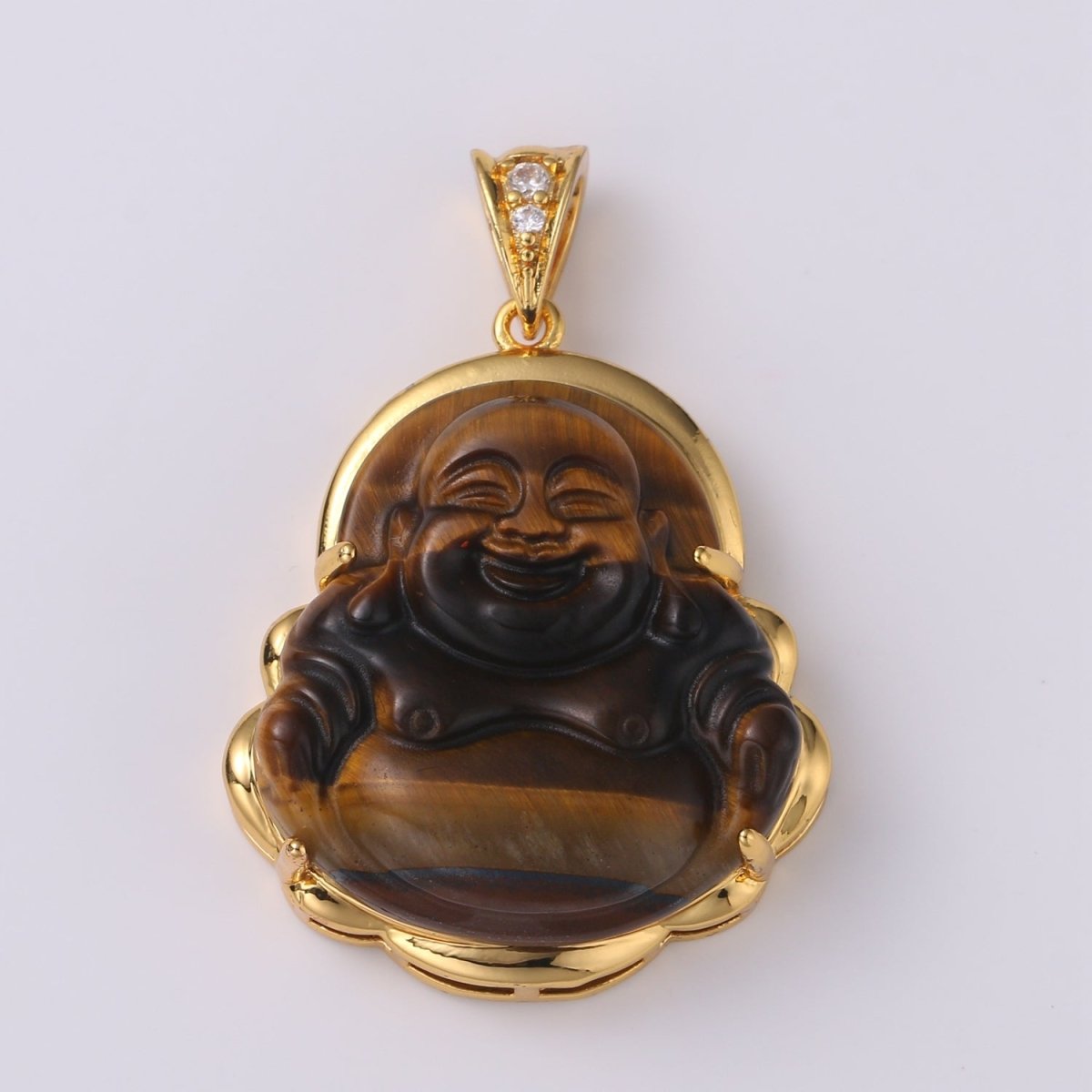 1pc 24k Gold Filled Buddha Pendant Natural Wisdom Meaning Gold Buddha Necklace Charm Laughing Buddha Buddhism Religious Jewelry Making AH-247~AH257, AH-327, AH-328