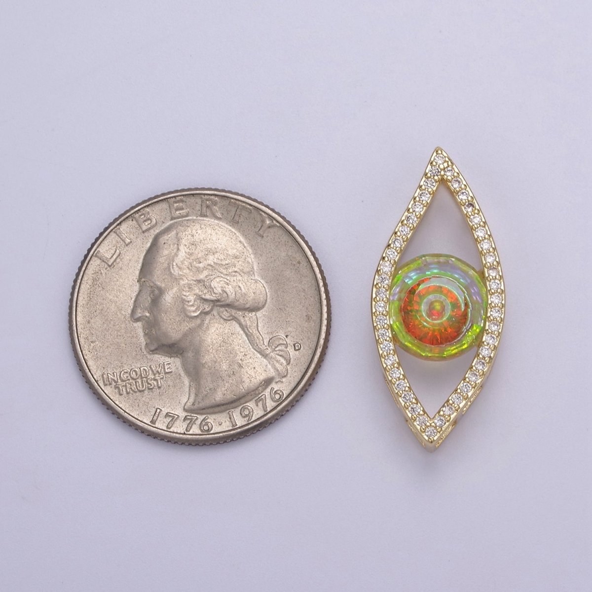 1pc 24K Gold Filled Micropave CZ Legendary Evil Eye Lucky Charm Protection Amulet DIY Cubic Zirconia Bracelet Charm Bead Finding Connector For Jewelry Making - B-147, B-149, B-151