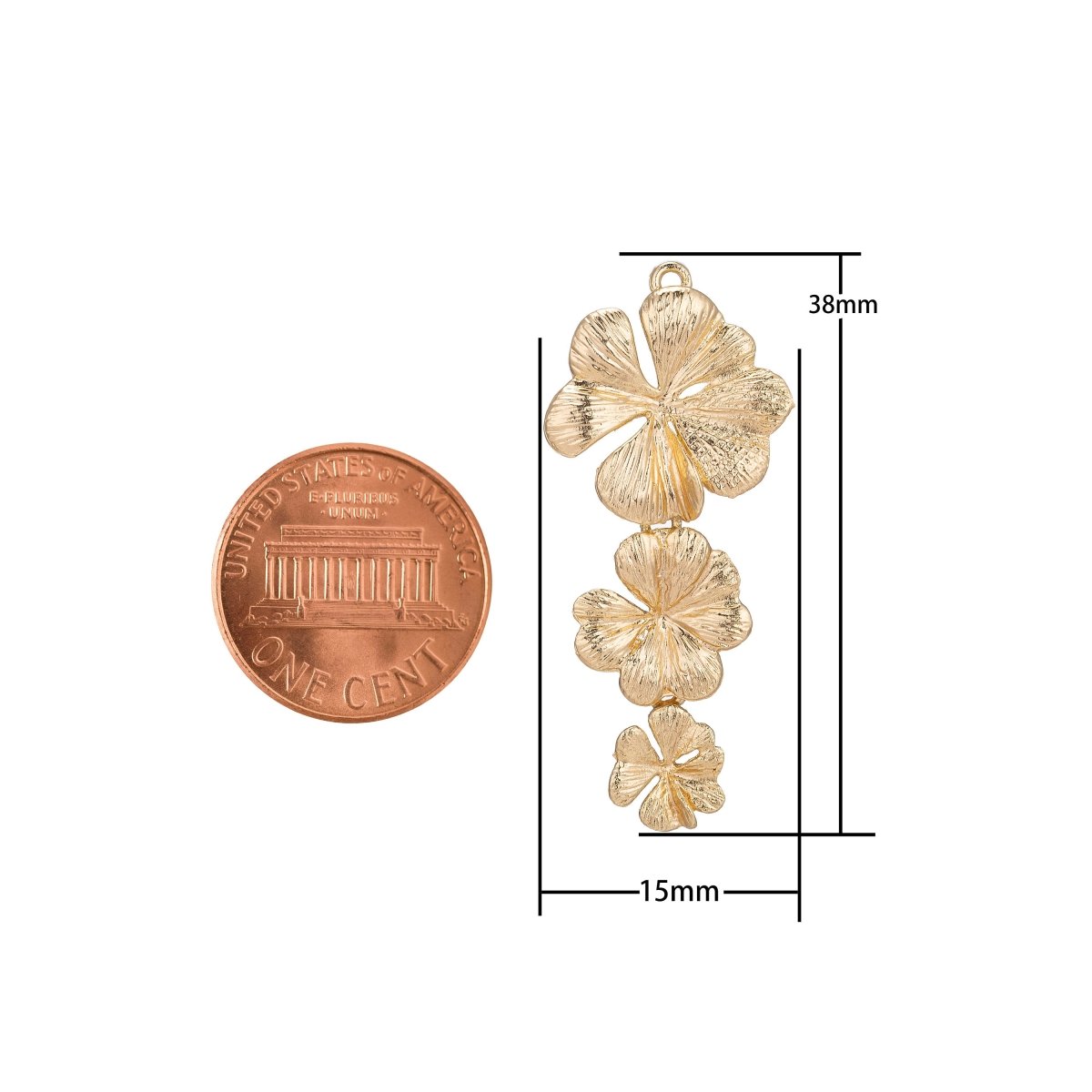 1pc Gold Filled Flowers Necklace Pendant Charm Bead Bails Findings for Jewelry Making Dangle Necklace Pendant E-464 - DLUXCA