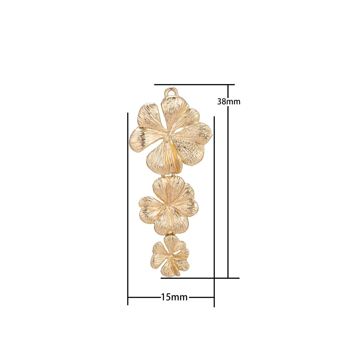 1pc Gold Filled Flowers Necklace Pendant Charm Bead Bails Findings for Jewelry Making Dangle Necklace Pendant E-464 - DLUXCA