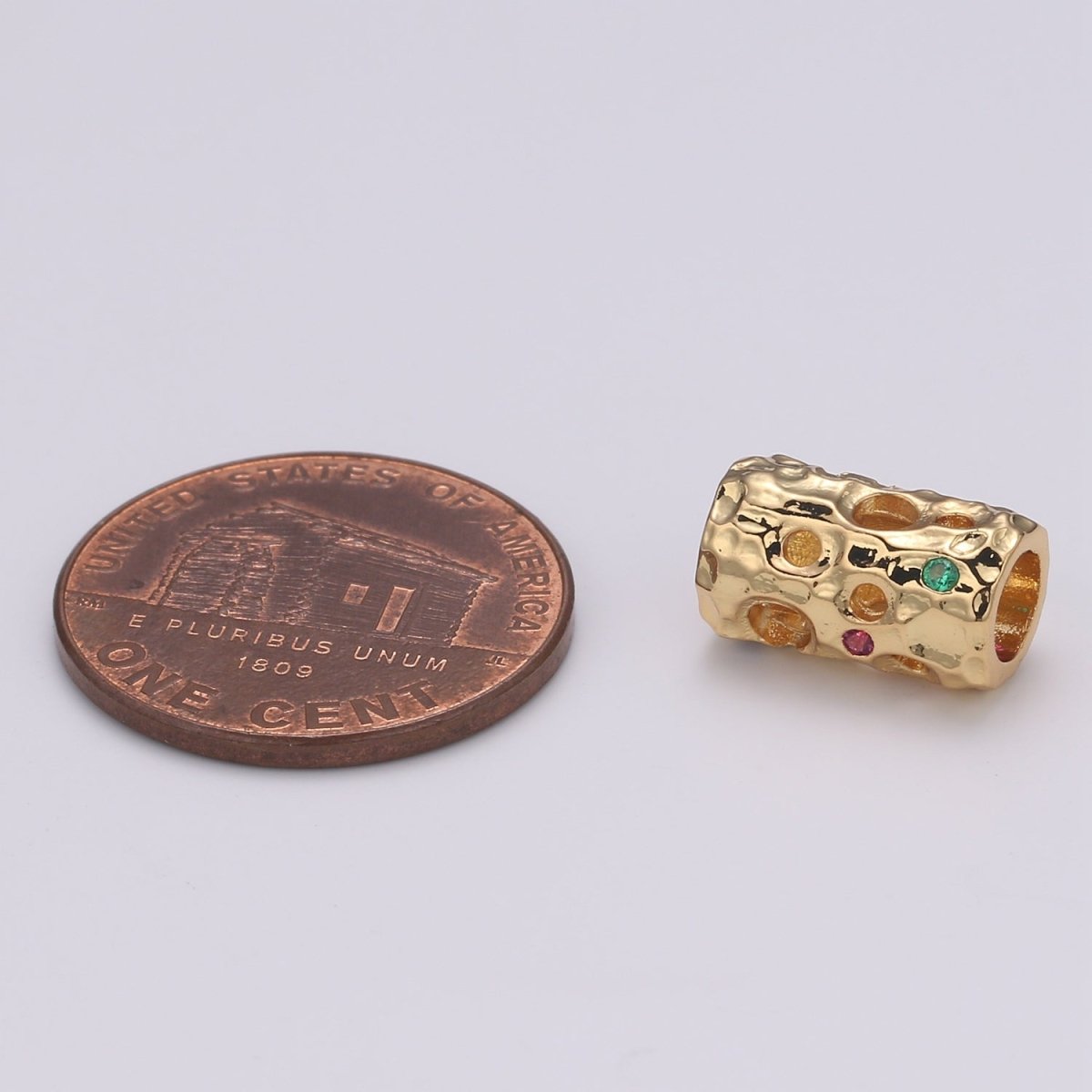 1pc Gold Trunk Cubic Pave Beads Spacer Beads for DIY Shamballa Ball Beads Rondell Pave Beads Dainty Bead Hole 3.5mm, B419