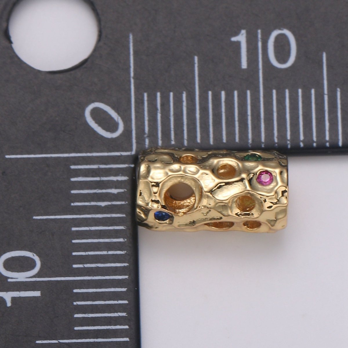 1pc Gold Trunk Cubic Pave Beads Spacer Beads for DIY Shamballa Ball Beads Rondell Pave Beads Dainty Bead Hole 3.5mm, B419