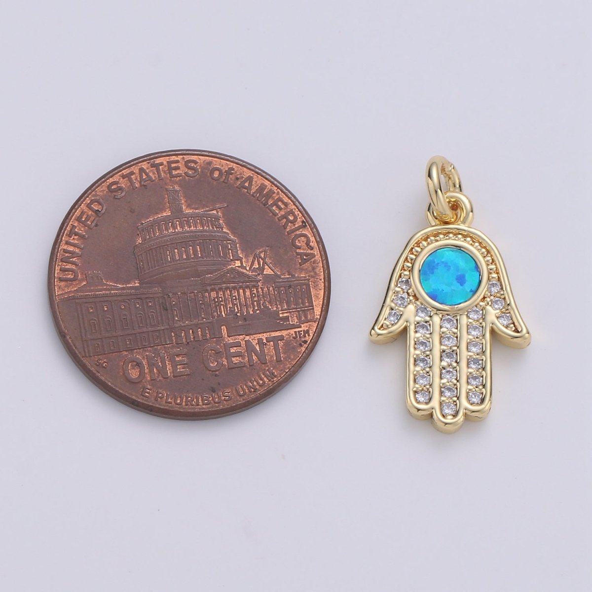 1pc Hamsa Hand, Green Opal, Evil Eye, Lucky Charm, Peace DIY Cubic Zirconia Bracelet Charm Bead Necklace Pendant Finding for Jewelry Making | C-199, E-280-E-282