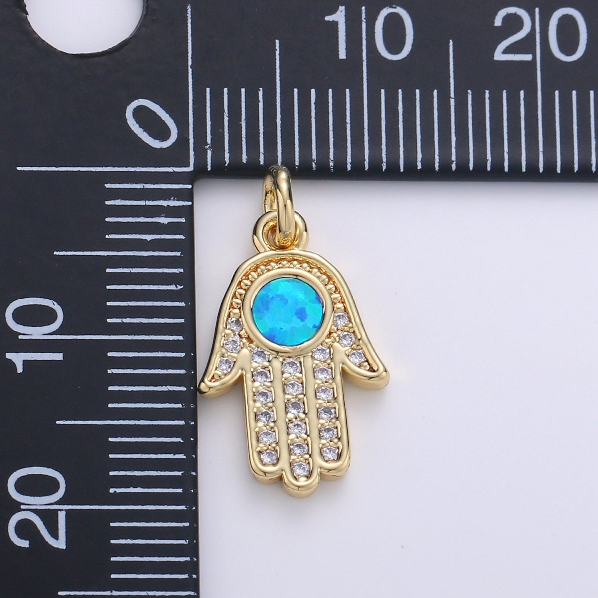 1pc Hamsa Hand, Green Opal, Evil Eye, Lucky Charm, Peace DIY Cubic Zirconia Bracelet Charm Bead Necklace Pendant Finding for Jewelry Making | C-199, E-280-E-282