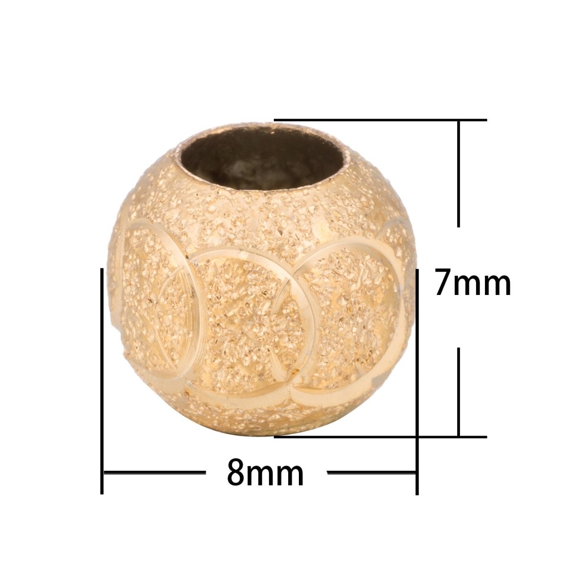 1pc Large Hole Beads Gold Filled Spacer, Circle, Round, Rustic Bracelet Charm Bead Finding Connector Pendant For Jewelry Making B-126