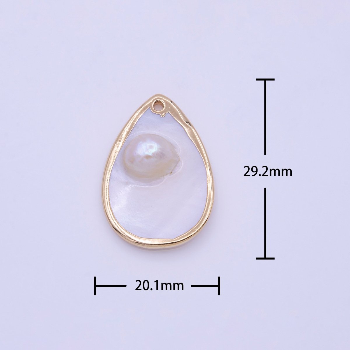 1pc Wholesale Natural Mother of Pearl Charm Abstract Tear Drop Pear Shape Aprox 20x29mm, Gold / Silver Frame Charm P-1839 P-1840
