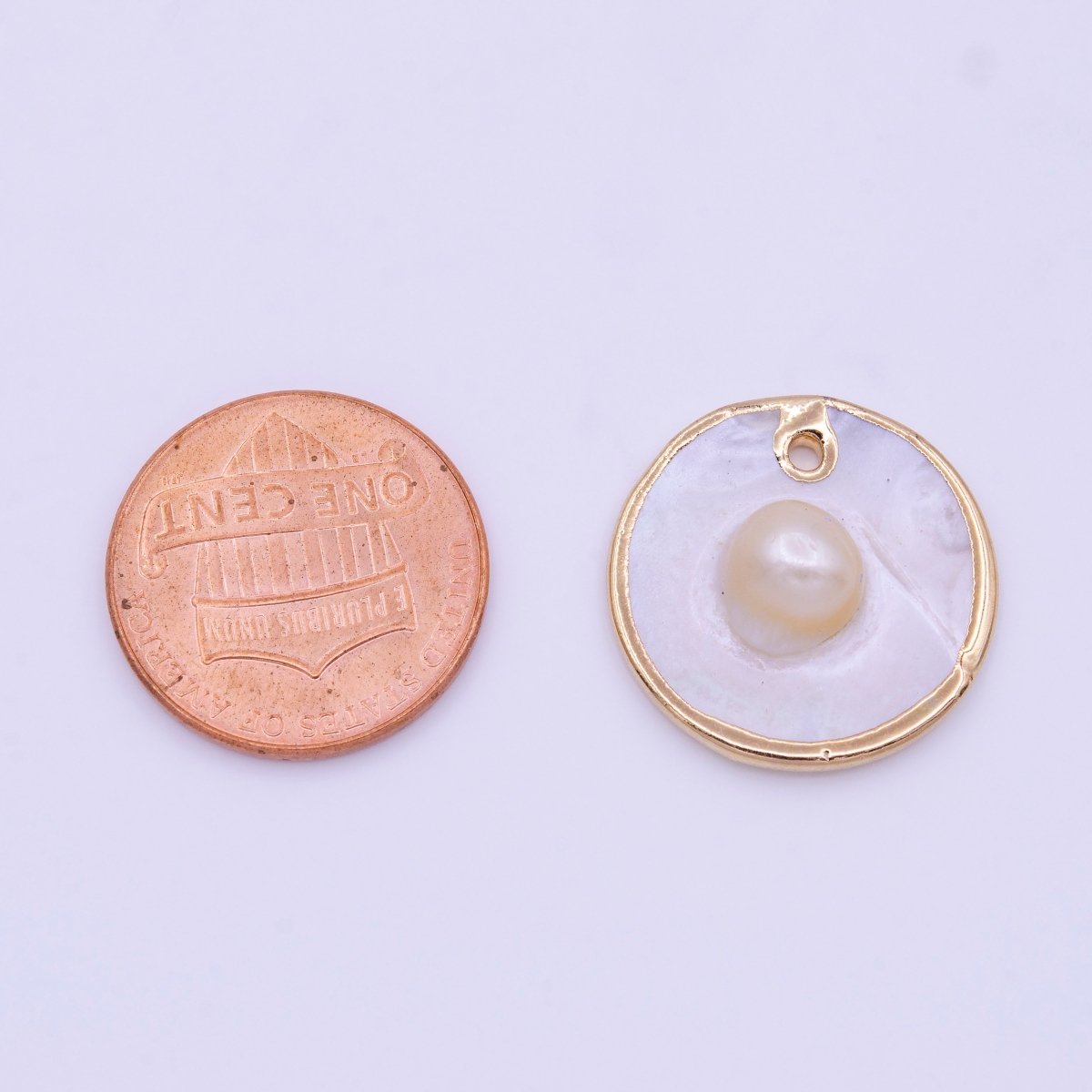 1pc Wholesale Natural Mother of Pearl Charm, Random Round Shape Approx 19.5mm, Gold / Silver Frame Charm P-1837 P-1838