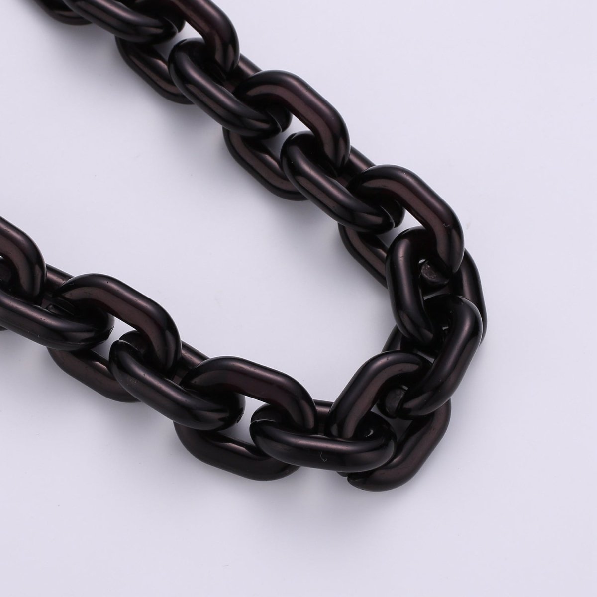 1X Clear Oval Acrylic Link Chain, Translucent Plastic Chain, Chunky Necklace Chain with Open Links Size 23.8mm x 18.8mm