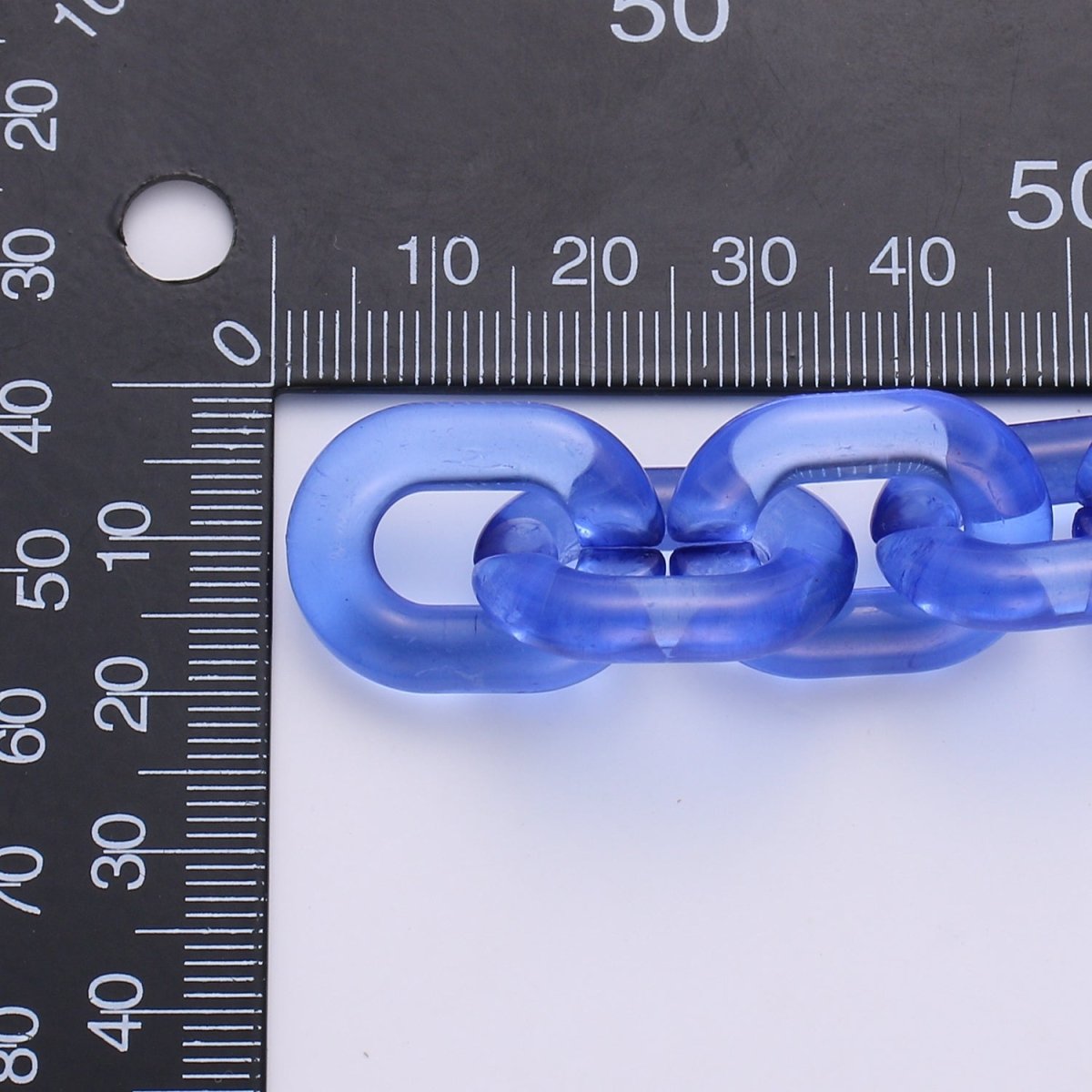 1X Clear Oval Acrylic Link Chain, Translucent Plastic Chain, Chunky Necklace Chain with Open Links Size 23.8mm x 18.8mm