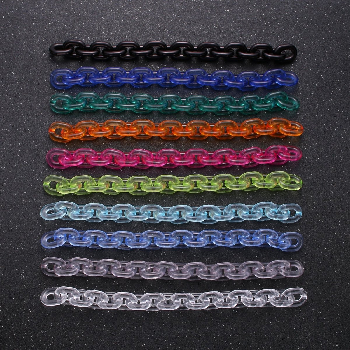 1X Clear Oval Acrylic Link Chain, Translucent Plastic Chain, Chunky Necklace Chain with Open Links Size 23.8mm x 18.8mm