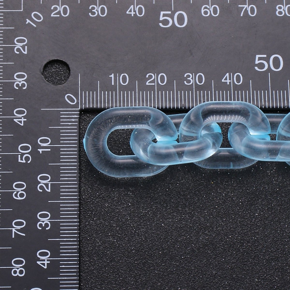 1X Clear Oval Acrylic Link Chain, Translucent Plastic Chain, Chunky Necklace Chain with Open Links Size 23.8mm x 18.8mm