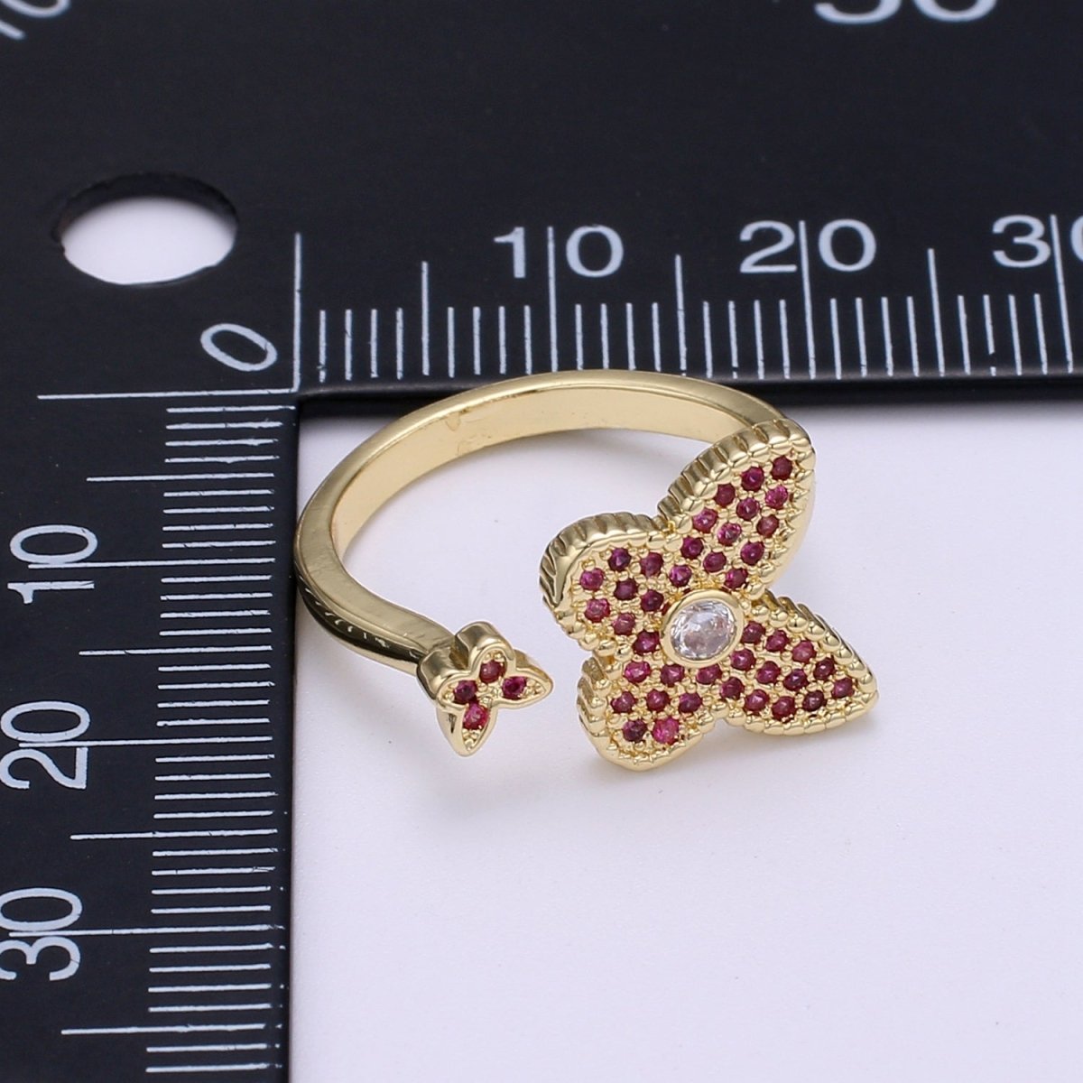 1x Dainty Butterfly Ring, Adjustable Gold Ring, Cz Mariposa Ring, Animal Lover Ring for Minimalist jewelry Everyday Wear O-273 ~ O-276
