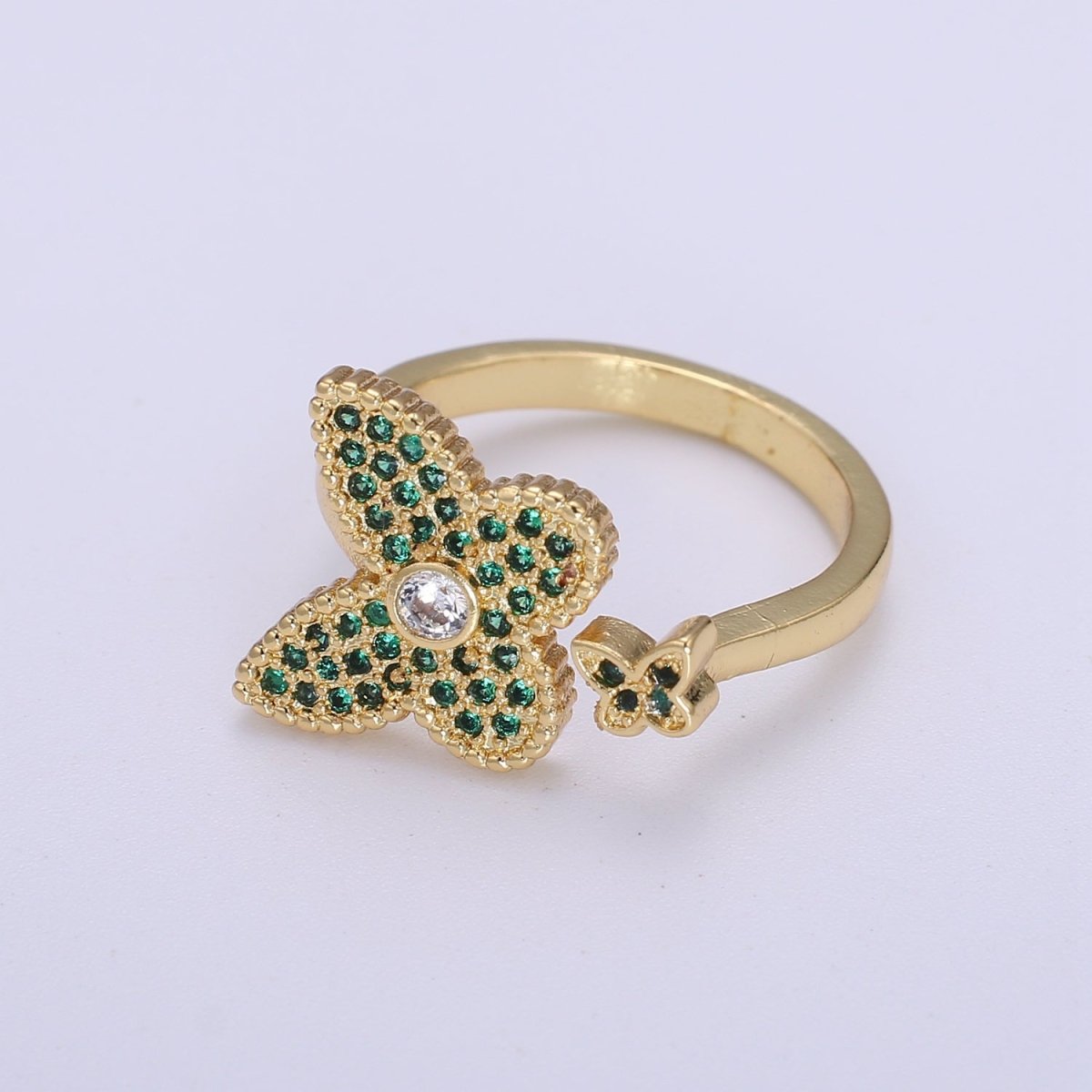1x Dainty Butterfly Ring, Adjustable Gold Ring, Cz Mariposa Ring, Animal Lover Ring for Minimalist jewelry Everyday Wear O-273 ~ O-276