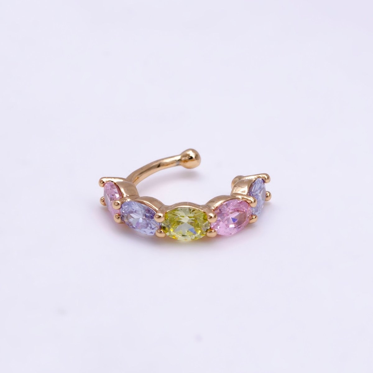 1x Ear cuff no piercing Gold with 8 Different Color cz, ear cuff, minimalist jewelry conch cuff AI-001~AI-008