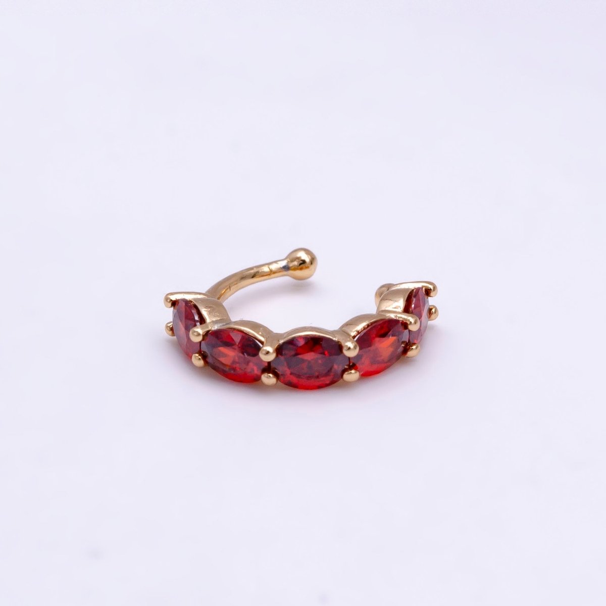 1x Ear cuff no piercing Gold with 8 Different Color cz, ear cuff, minimalist jewelry conch cuff AI-001~AI-008