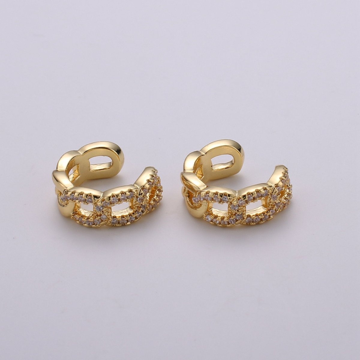 1x Gold Ear Cuff-Upper Ear Earring No Piercing-Helix Ear Cuff-Cartilage Ear Cuff-Ear cuff no piercing-Ear Cuff Earring-Link Chain Earcuff AI-127 AI-128