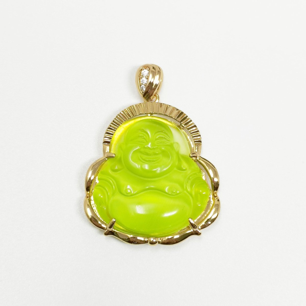 1x Gold Laughing Buddha Pendant Crystal Quartz Thai Buddha Charm Necklace in 14k Gold Filled Pendant for Statement Necklace AH-291~AH-298, AH-313~AH-318