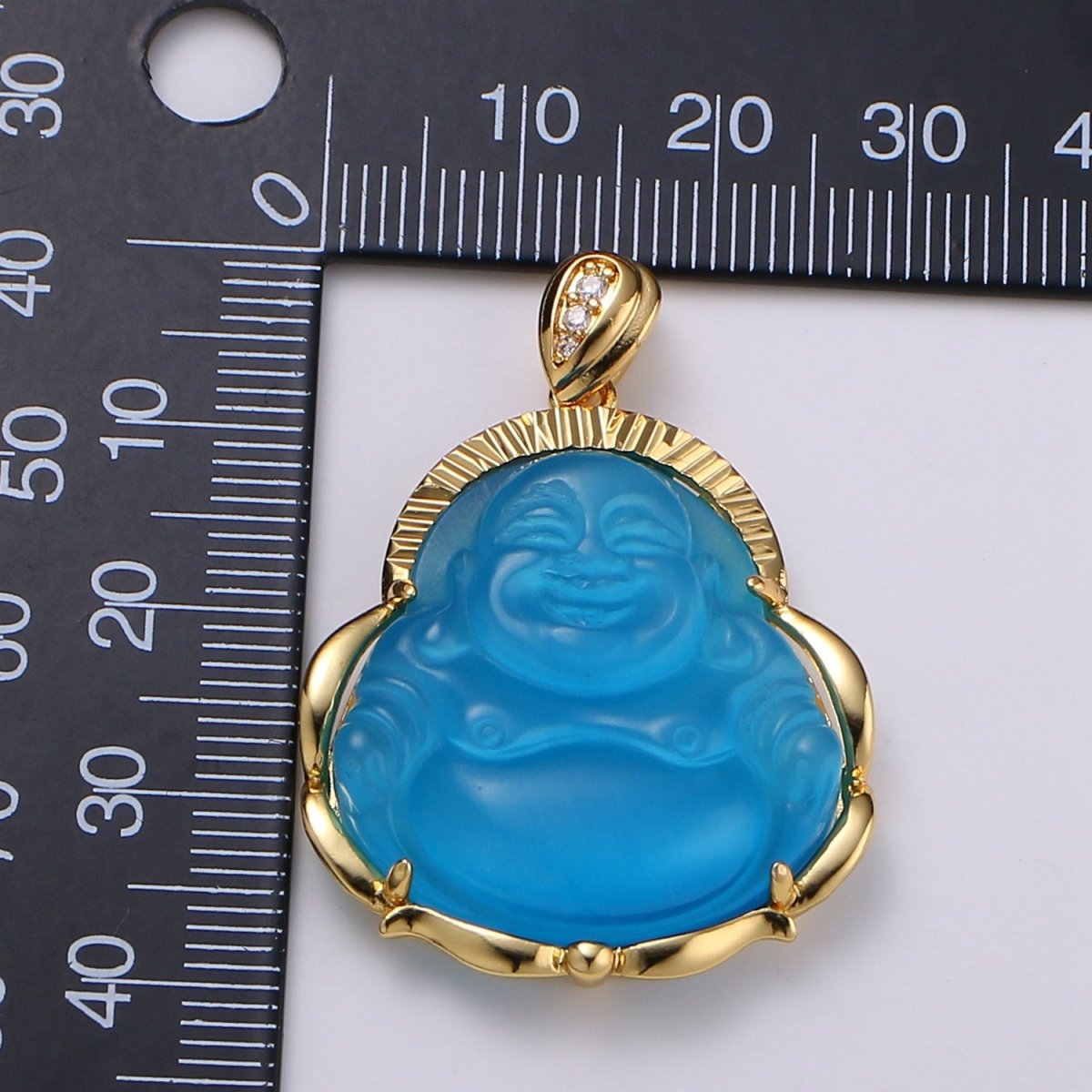 1x Gold Laughing Buddha Pendant Crystal Quartz Thai Buddha Charm Necklace in 14k Gold Filled Pendant for Statement Necklace AH-291~AH-298, AH-313~AH-318
