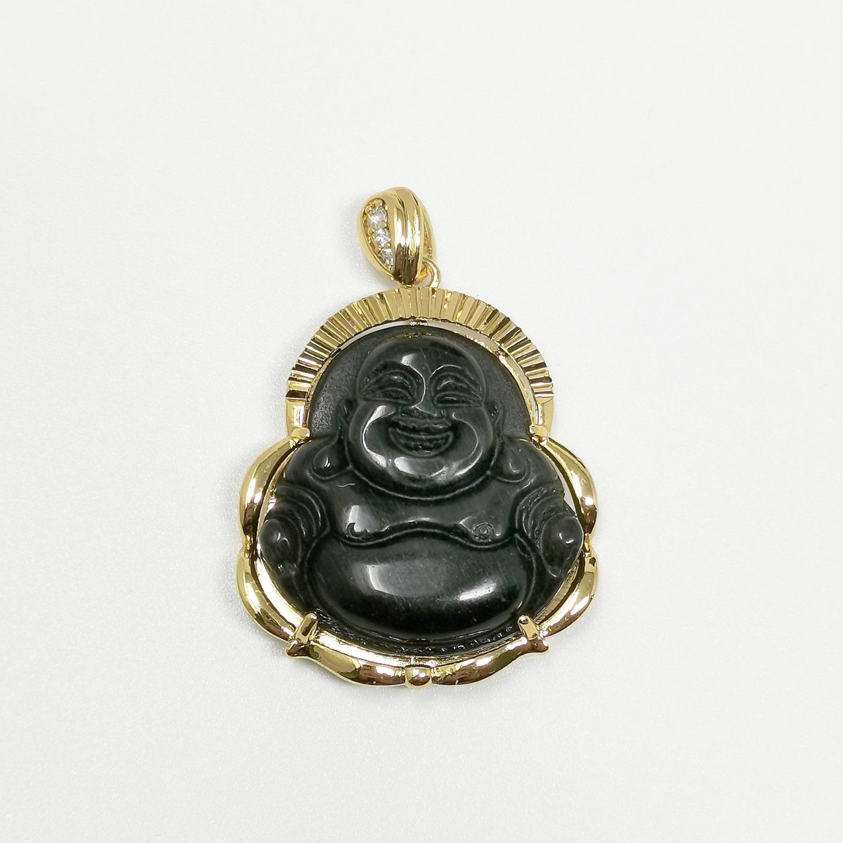 1x Gold Laughing Buddha Pendant Crystal Quartz Thai Buddha Charm Necklace in 14k Gold Filled Pendant for Statement Necklace AH-291~AH-298, AH-313~AH-318