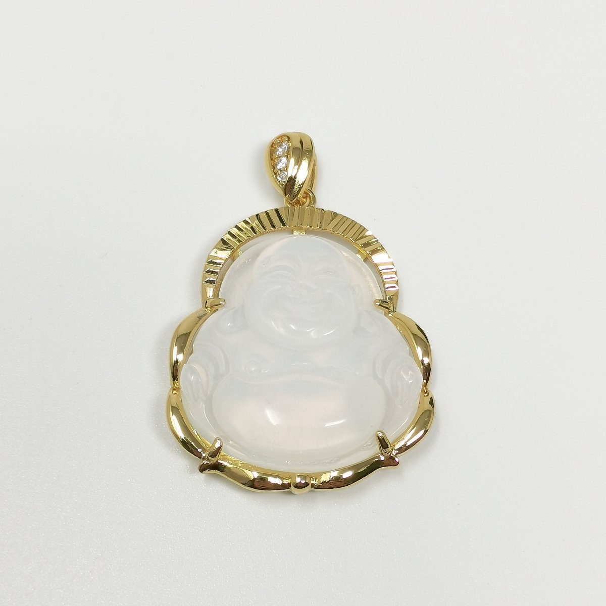 1x Gold Laughing Buddha Pendant Crystal Quartz Thai Buddha Charm Necklace in 14k Gold Filled Pendant for Statement Necklace AH-291~AH-298, AH-313~AH-318
