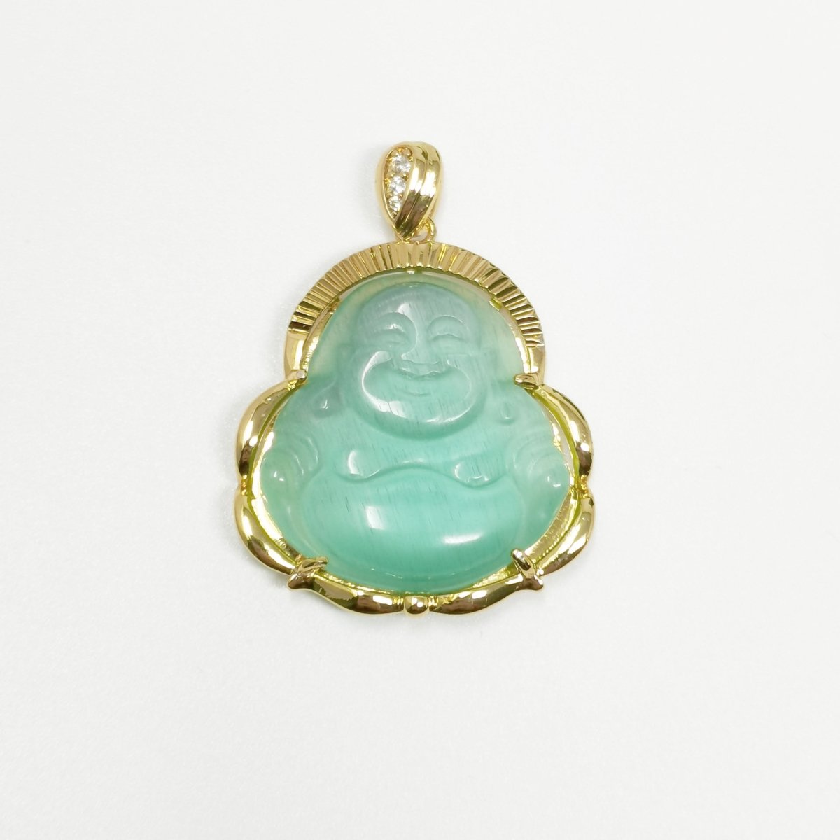 1x Gold Laughing Buddha Pendant Crystal Quartz Thai Buddha Charm Necklace in 14k Gold Filled Pendant for Statement Necklace AH-291~AH-298, AH-313~AH-318