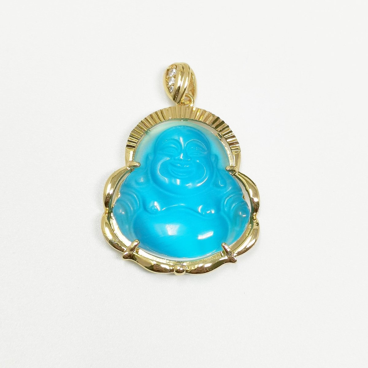 1x Gold Laughing Buddha Pendant Crystal Quartz Thai Buddha Charm Necklace in 14k Gold Filled Pendant for Statement Necklace AH-291~AH-298, AH-313~AH-318