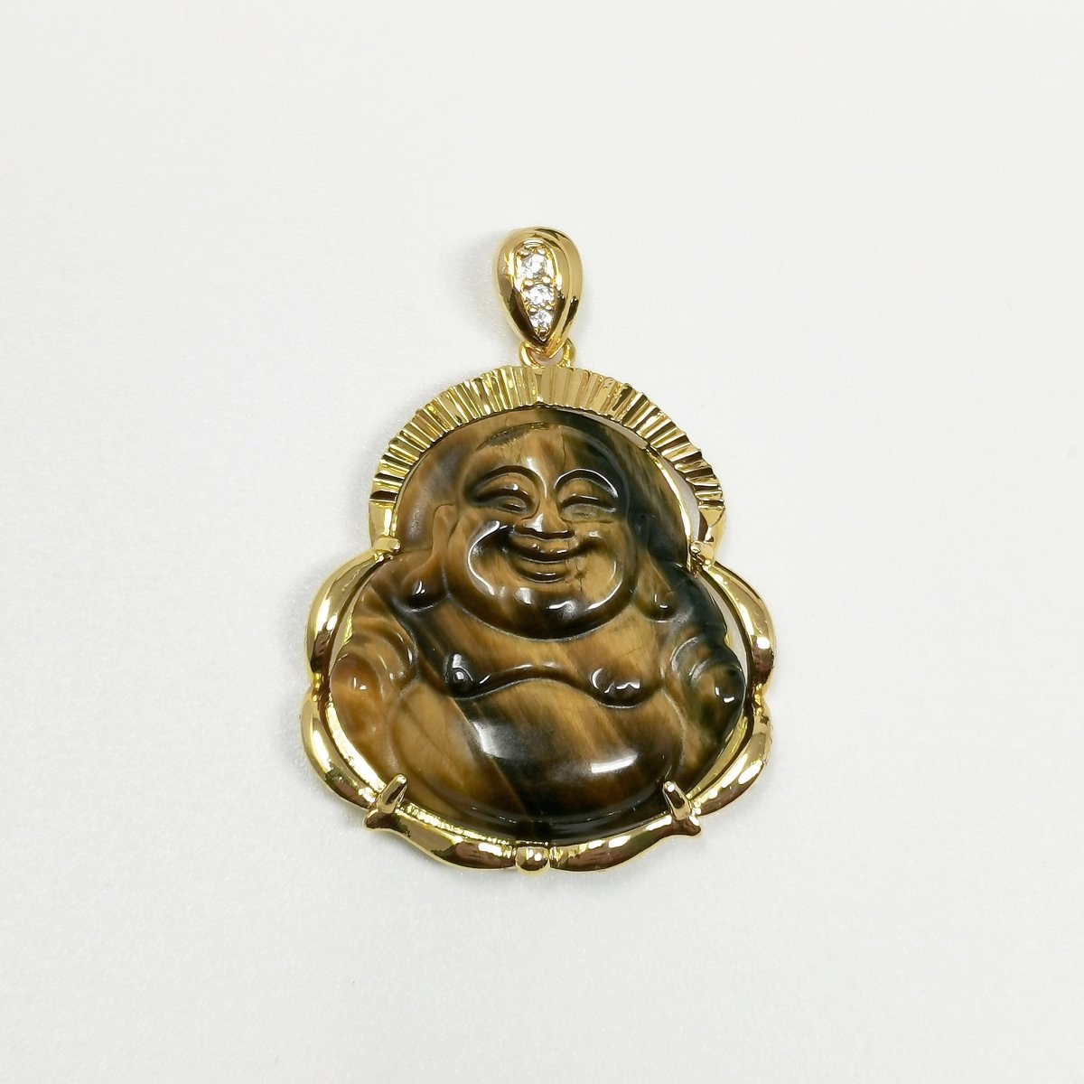 1x Gold Laughing Buddha Pendant Crystal Quartz Thai Buddha Charm Necklace in 14k Gold Filled Pendant for Statement Necklace AH-291~AH-298, AH-313~AH-318