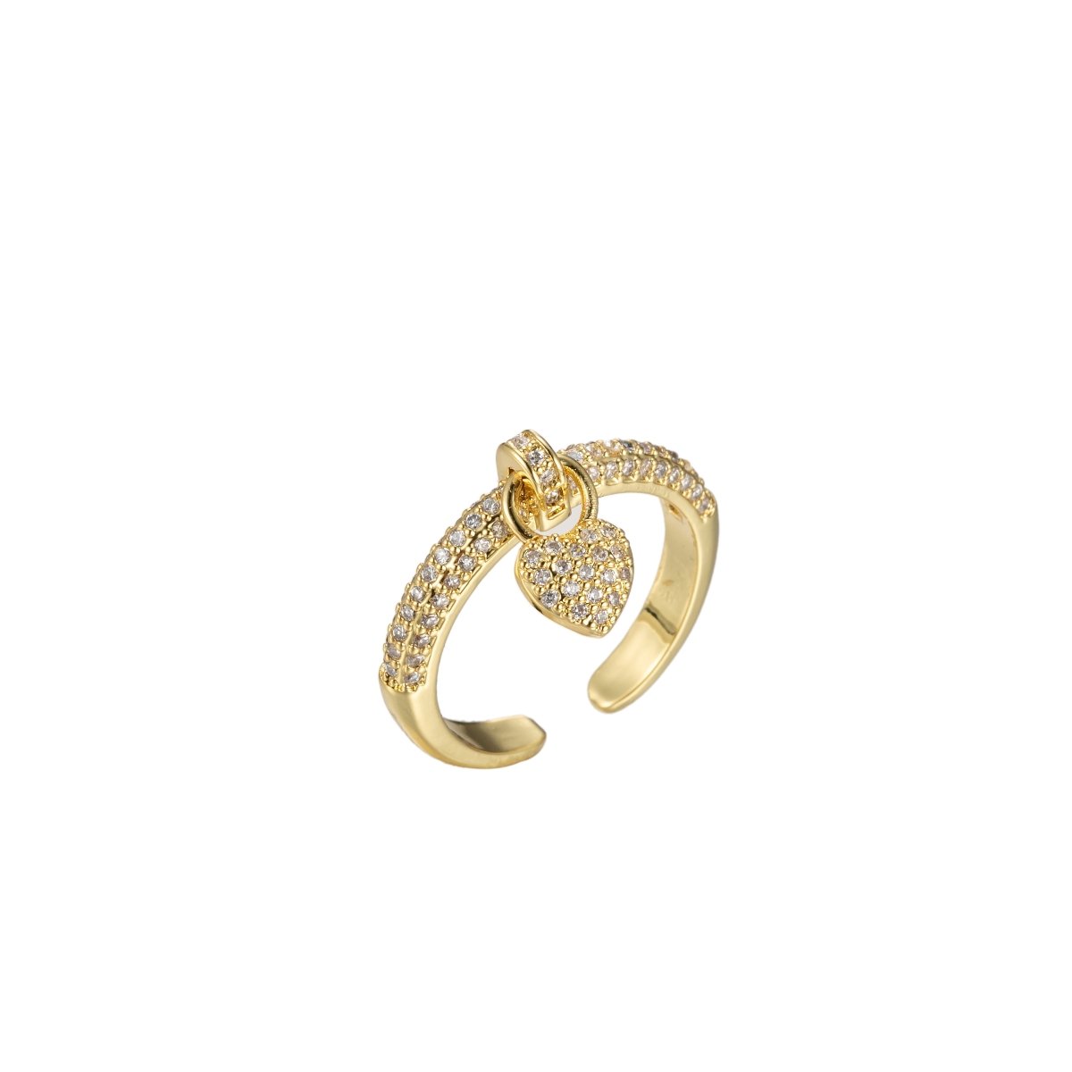1x Heart dangle ring - tiny heart ring - cz heart - love ring - zircon charm - Anniversary Birthday Wedding Bridal Shower Promise Ring Valentine Gift O-343 ~ O-348