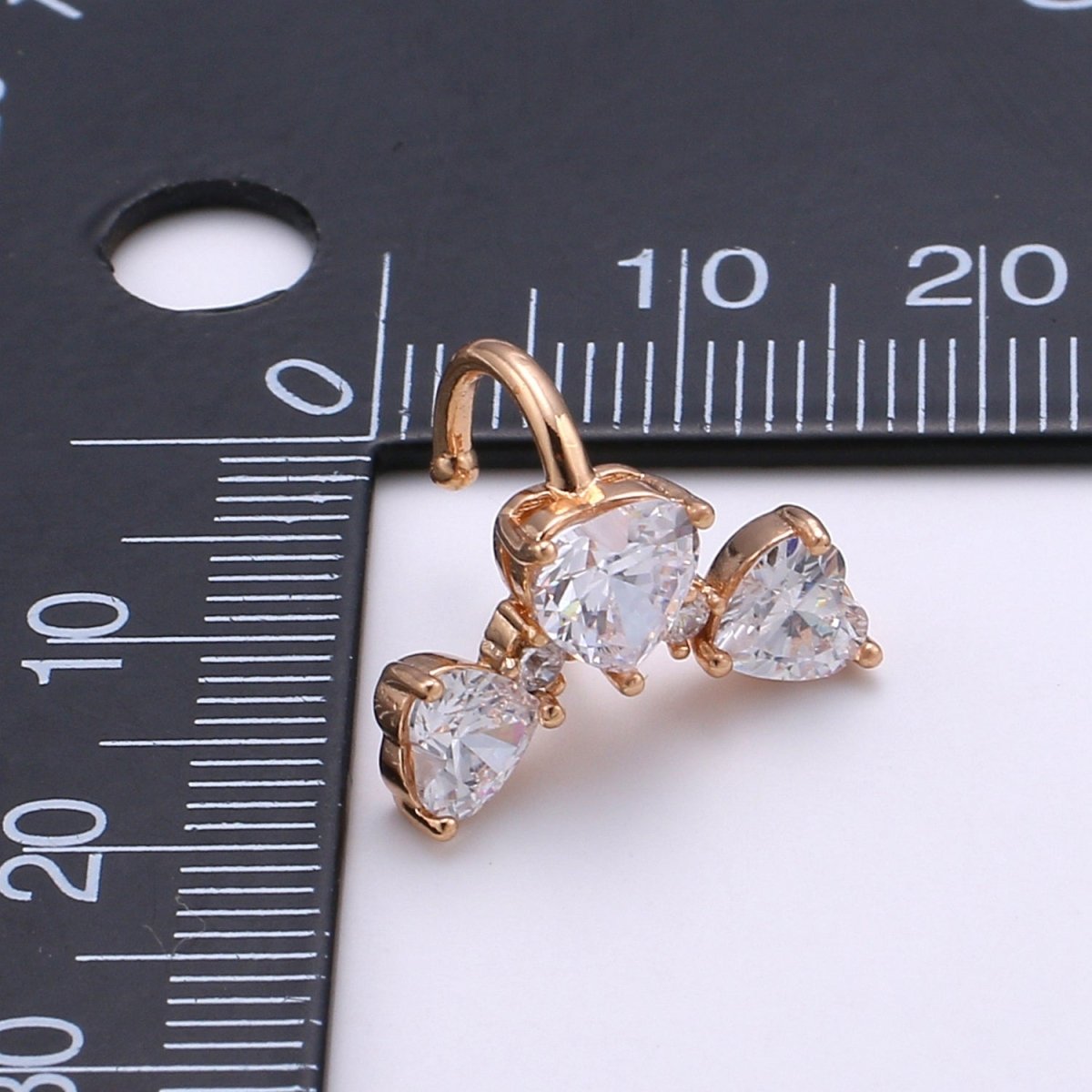 1x Heart Ear Cuff | Rose Gold Filled Ear Cuff No Piercing | Cubic Love Earring No Pierced Dainty Cz Ear Cuff | Fake Helix Piercing AI-142 - DLUXCA