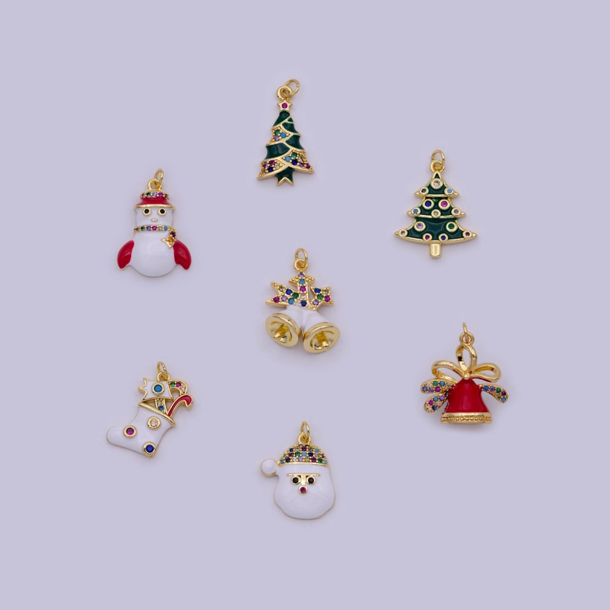 1x Limited Edition Enamel Christmas Charm for Necklace Bracelet Jewelry Inspired Tree, Snowman, Jingle Bell, Stocking Pendant