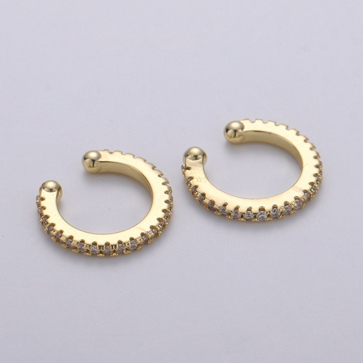 1x Minimalist Gold ear cuff, Cubic cz gold ear cuff, Dainty ear cuff gold, Non pierced ear cuff, Conch ear cuff, cz gold wrap earring AI-118 - DLUXCA