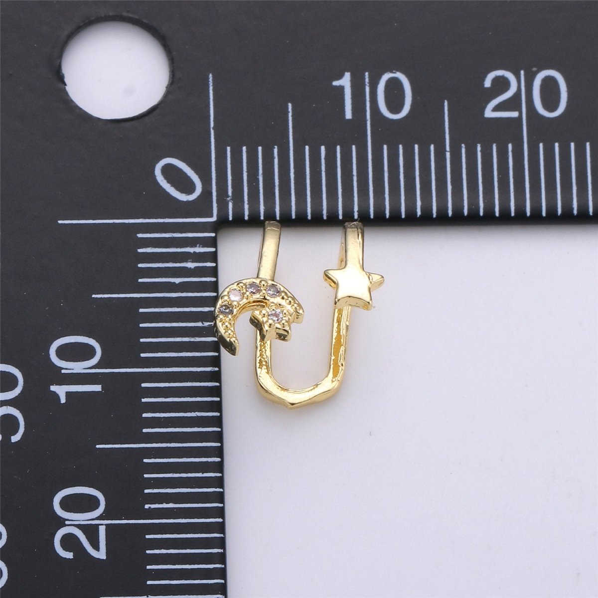 1x Moon Star Gold Filled Earring Simple Ear Cuff, delicate ear cuff, ear cuff no piercing, gold ear cuff, ear cuff, gold ear cuff AI-134
