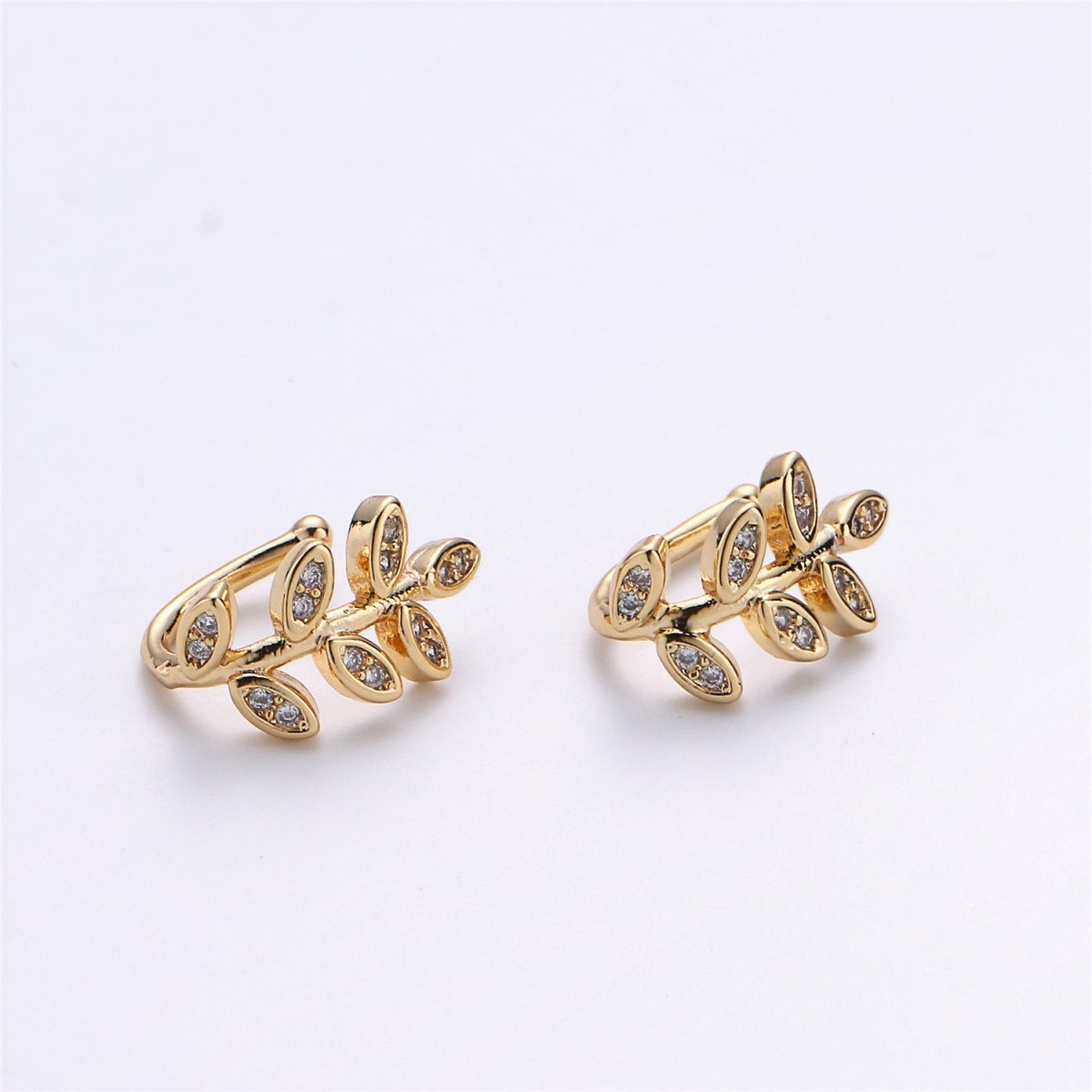 1x Olive Vine Gold Filled Earring Simple Ear Cuff, delicate ear cuff, ear cuff no piercing, gold ear cuff, ear cuff, gold ear cuff AI-133 - DLUXCA