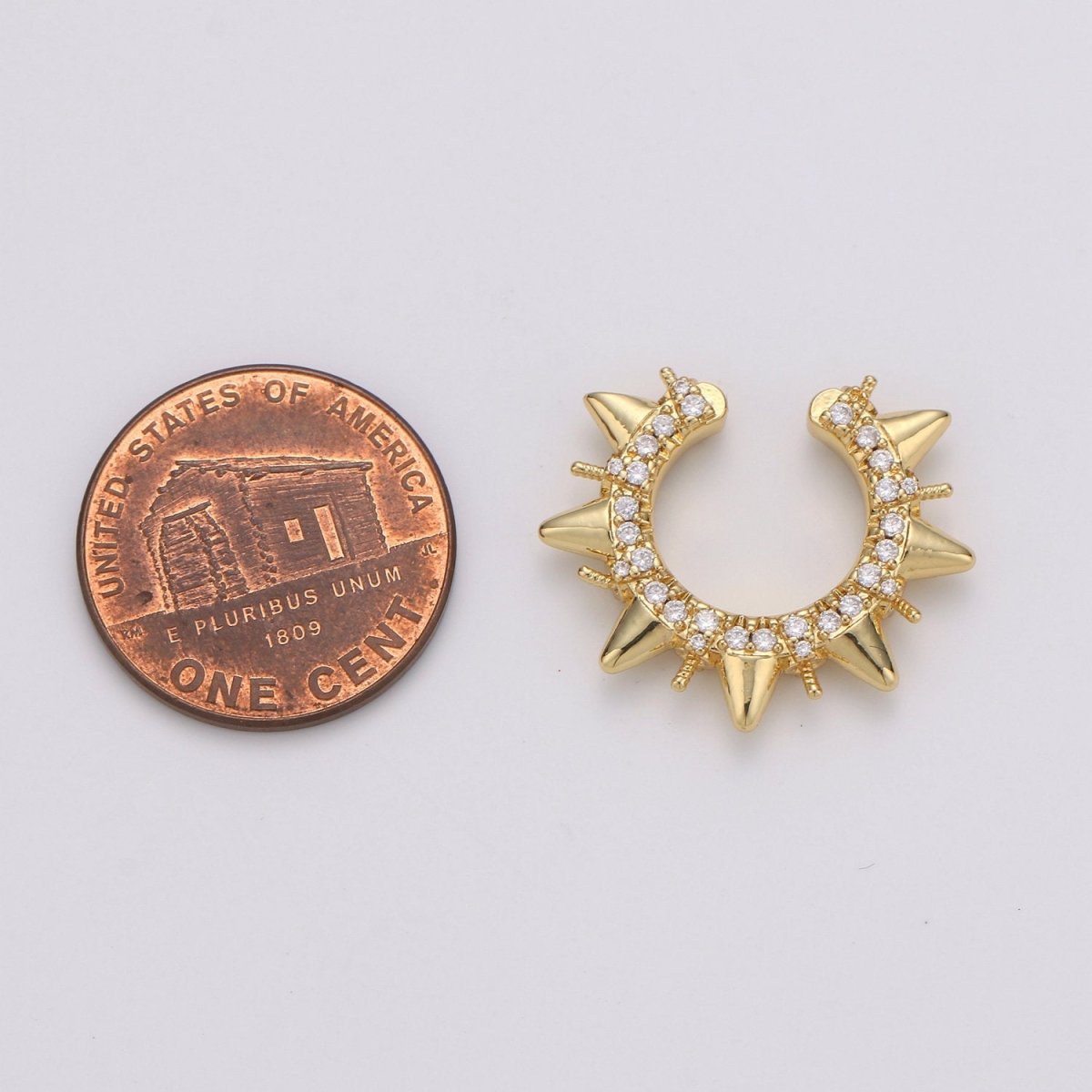1x Spike Gold Ear Cuff-Upper Ear Earring No Piercing-Helix Ear Cuff-Cartilage Ear Cuff-Ear cuff no piercing-Ear Cuff Earring Stud AI-116