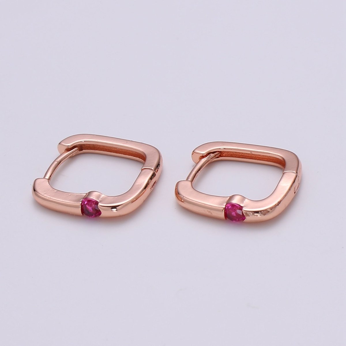 1x Square Hoop Earring with Cz , U-Shape Gold Hoops, 14k Gold Filled Huggie Earrings, Geometric Huggies, Oval Hoop earrings, Mini hoops. Q-505 - Q-510