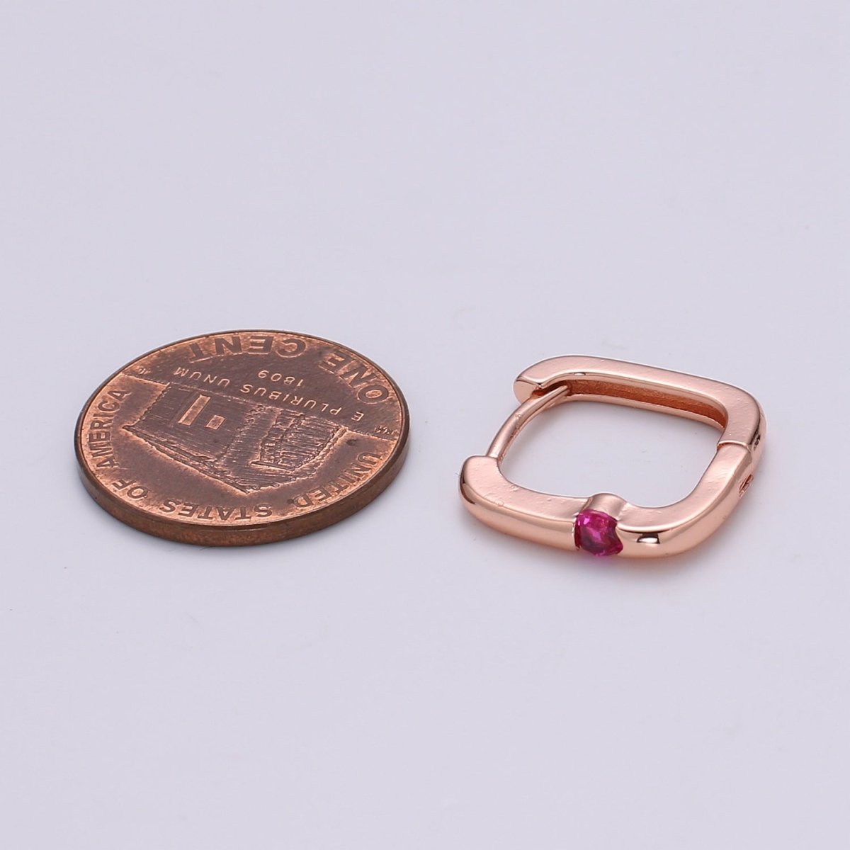 1x Square Hoop Earring with Cz , U-Shape Gold Hoops, 14k Gold Filled Huggie Earrings, Geometric Huggies, Oval Hoop earrings, Mini hoops. Q-505 - Q-510