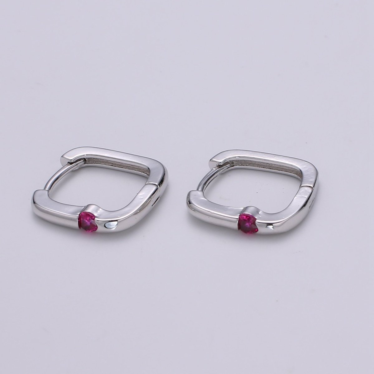 1x Square Hoop Earring with Cz , U-Shape Gold Hoops, 14k Gold Filled Huggie Earrings, Geometric Huggies, Oval Hoop earrings, Mini hoops. Q-505 - Q-510